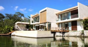 modern house by the water