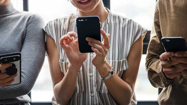 woman using cellphone