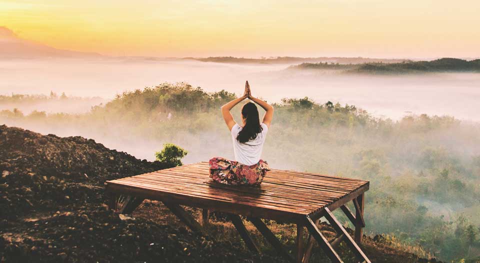 Woman meditation in nature