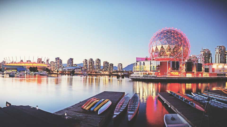 Vancouver port at sunrise