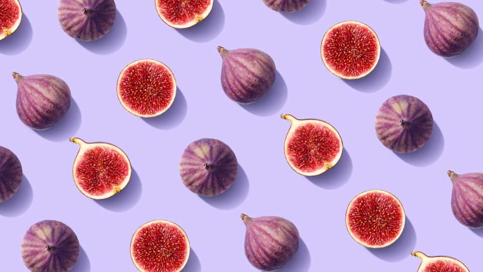 Colorful fruit pattern of fresh figs
