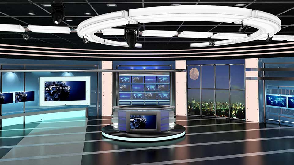 Virtual TV Studio News Set