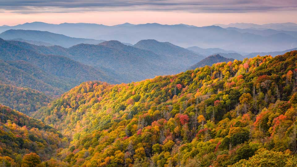 Mountains and sunset