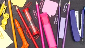 coloful office supplies