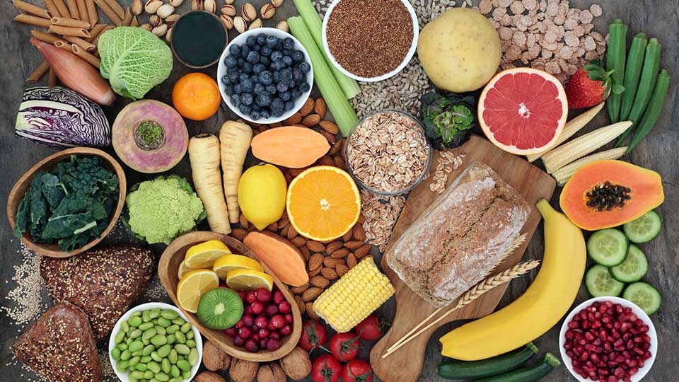 diverse food displayed on a table